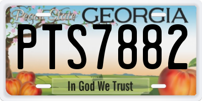 GA license plate PTS7882