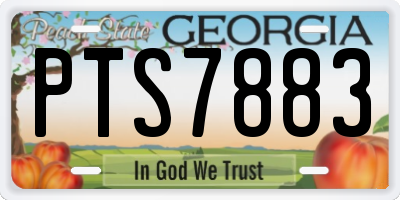 GA license plate PTS7883
