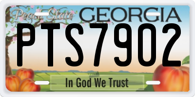 GA license plate PTS7902