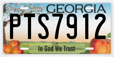GA license plate PTS7912