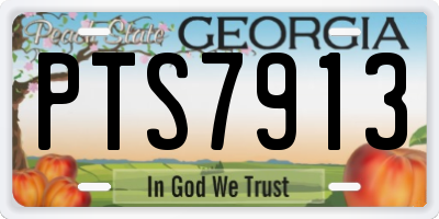 GA license plate PTS7913