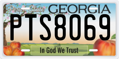 GA license plate PTS8069
