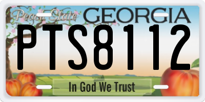 GA license plate PTS8112