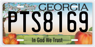 GA license plate PTS8169