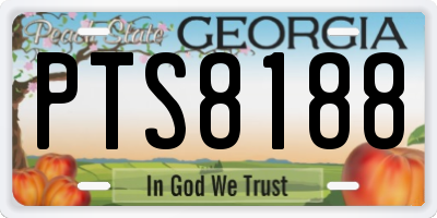 GA license plate PTS8188