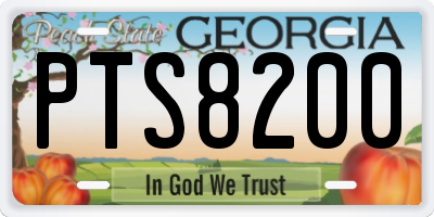 GA license plate PTS8200