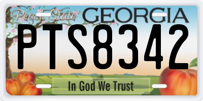 GA license plate PTS8342