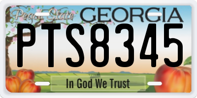 GA license plate PTS8345