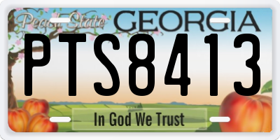 GA license plate PTS8413