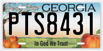 GA license plate PTS8431