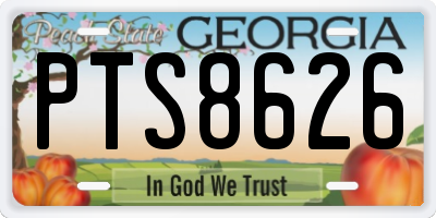 GA license plate PTS8626