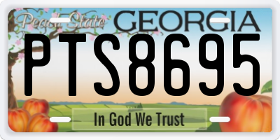 GA license plate PTS8695