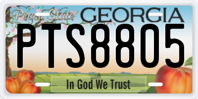 GA license plate PTS8805
