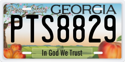 GA license plate PTS8829