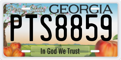 GA license plate PTS8859
