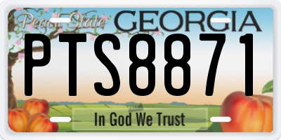 GA license plate PTS8871