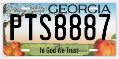 GA license plate PTS8887