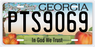 GA license plate PTS9069