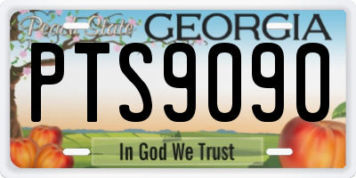 GA license plate PTS9090