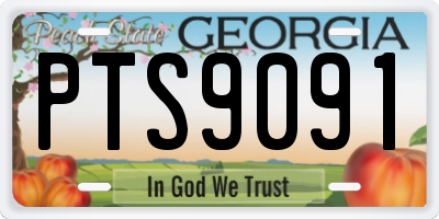 GA license plate PTS9091