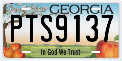 GA license plate PTS9137