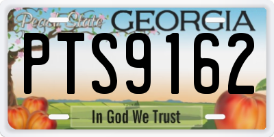 GA license plate PTS9162