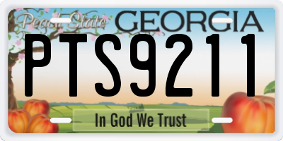 GA license plate PTS9211
