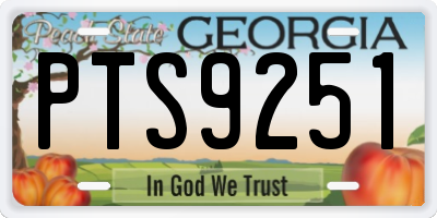 GA license plate PTS9251