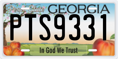 GA license plate PTS9331
