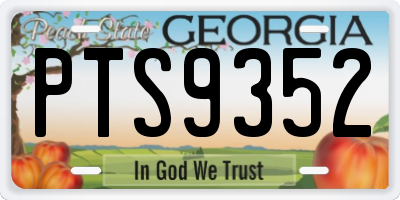 GA license plate PTS9352