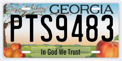 GA license plate PTS9483
