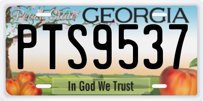 GA license plate PTS9537