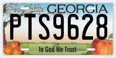 GA license plate PTS9628