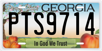 GA license plate PTS9714