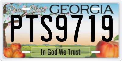 GA license plate PTS9719