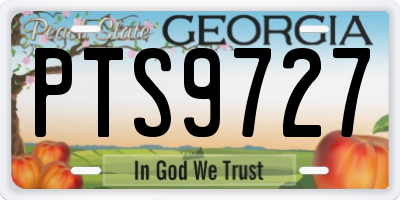 GA license plate PTS9727