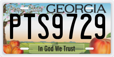 GA license plate PTS9729