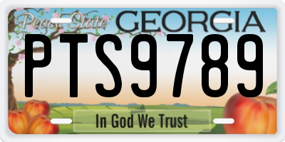 GA license plate PTS9789