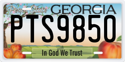 GA license plate PTS9850