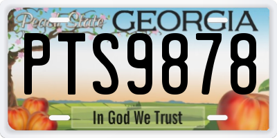 GA license plate PTS9878