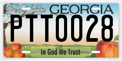GA license plate PTT0028
