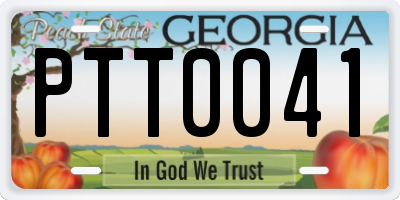 GA license plate PTT0041