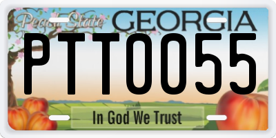 GA license plate PTT0055