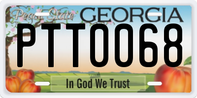GA license plate PTT0068