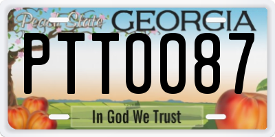 GA license plate PTT0087