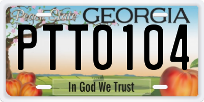 GA license plate PTT0104