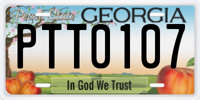 GA license plate PTT0107