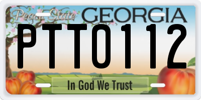 GA license plate PTT0112
