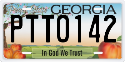 GA license plate PTT0142