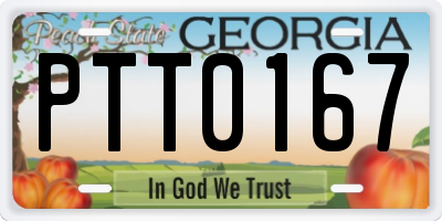 GA license plate PTT0167